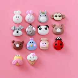 30-50 sztuk Cartoon zwierząt Planar Mini Ornament z żywicy DIY szpilka kolczyki rzemiosło materiały Nail Art mieszkanie powrót żywica łatka aplikacja