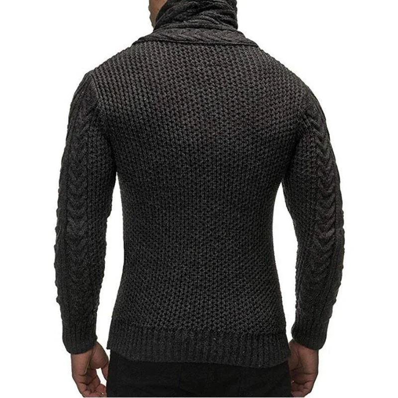 MINDYGOO High Quality Wholesale Custom Logo Knit Coat Collar Large Button Euro-American Men’S Sweater