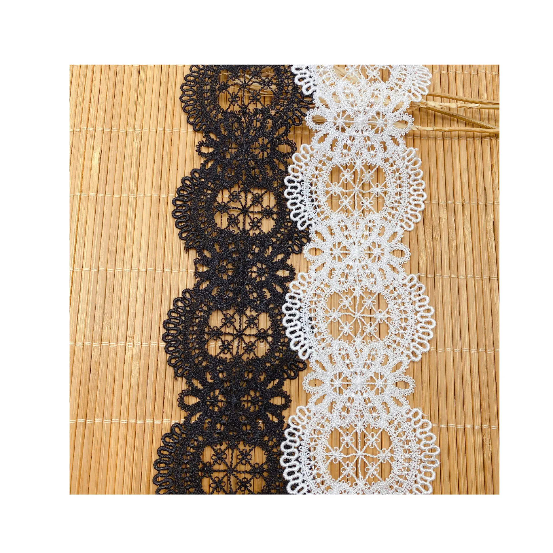 Hollow Flower Embroidered Lace Trim Ribbons Fabric Trim DIY Sewing Handmade Craft Materials Clothes Accessories Home Decoration