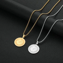 Chandler Chi Rho and Constantine Cross Amulets Pendant Necklace Constantine Cross Necklace Chi Rho Cross Stainless Steel Unisex