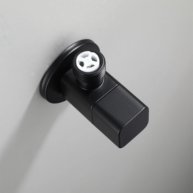 1pc Black Stop Valve Faucet Angle Valve Brass Diverter Toilet Valve Shower Head Connector Solid Brass Attachement on Crane