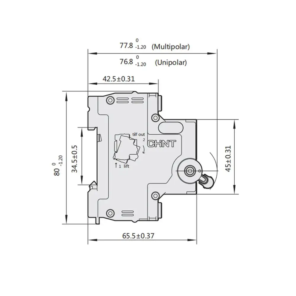 CHNT CHINT NXB-63 2P AC 230/400V Miniature Circuit Breaker C 6 10 16 20 25 32 40 63A Overload Protector  DZ47 C Style Air Switch