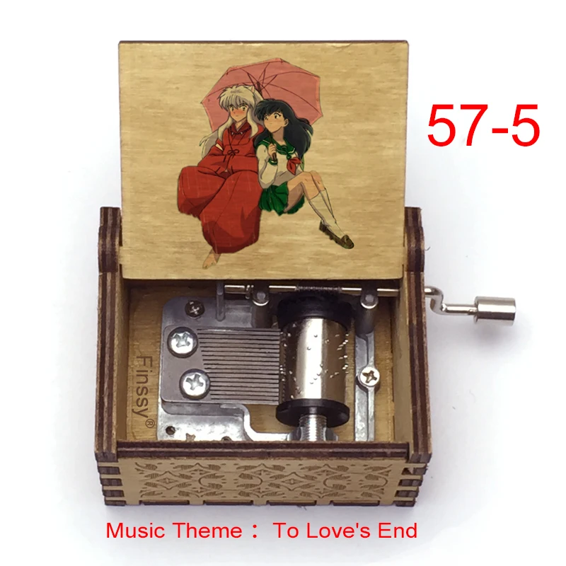 Hand Wooden Anime Inuyasha Music Box Music Theme To Love's End Kagome Kikyo Music Box Anime Fans Kids Students Birthday Gift