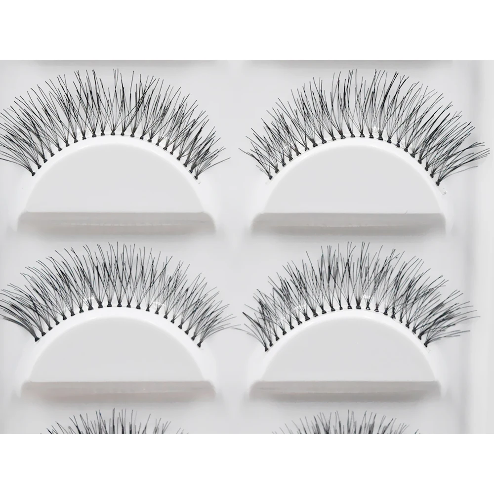 5 Pairs/lot Natural Sparse Cross Eye Lashes Extension Makeup Long False Eyelashes Mink Individual Eyelash