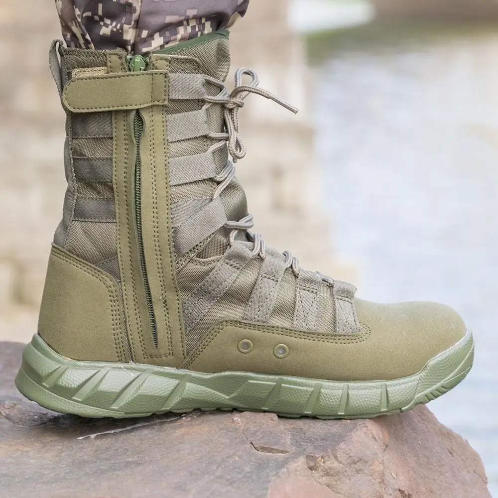 Combat Boot Men Women Climbing Training Lightweight Tactical Boots Outdoor Hiking Breathable Mesh Army Shoes 4.5