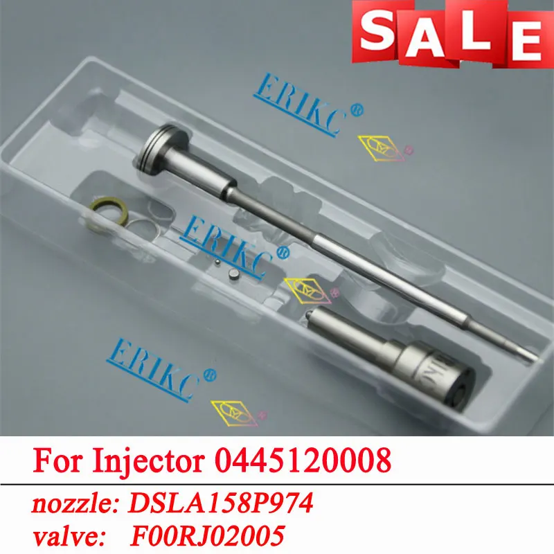 

ERIKC 0445120008 Common Rail Fuel Injector Overhaul Repair Parts Nozzle DSLA158P974 Valve F00RJ02005 For Bosch GMC Isuzu