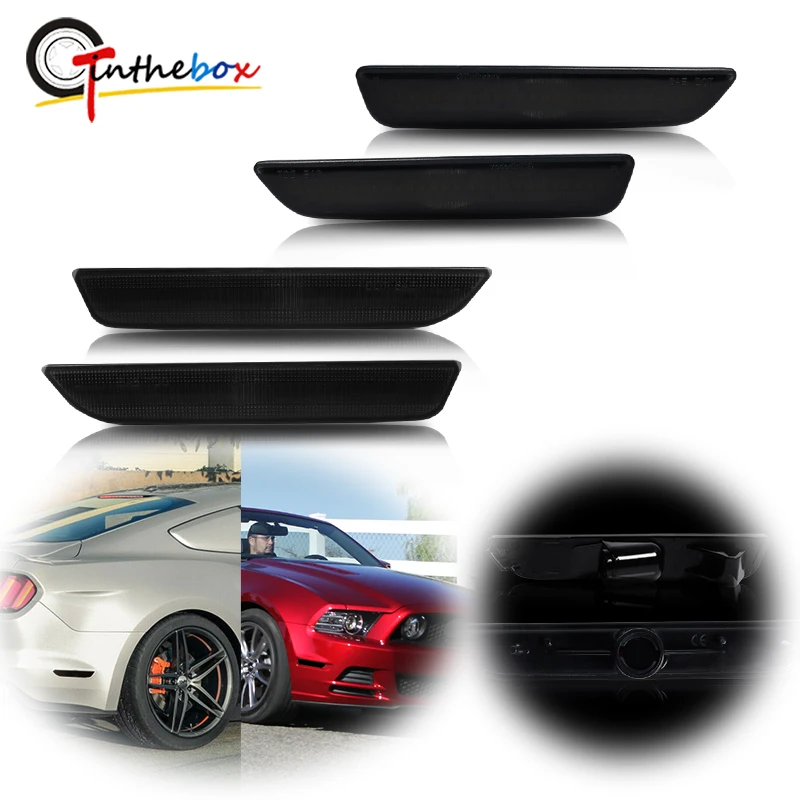 Gtinthebox Car Front / Rear Side Fender Marker Light Shell Housings For Ford Mustang 2010 2011 2012 2013 2014 No Bulb / Socket