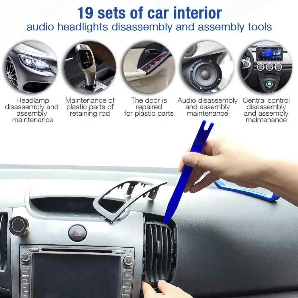 Car Interior Trim Removal Tool Full Kit Universal Garage Automobile Door Audio Panel Clip Pliers Fastener Pry Disassembly Tool