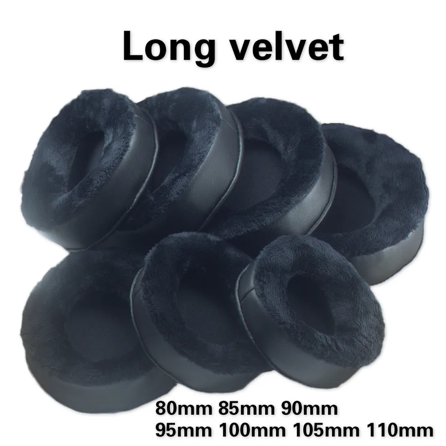 Replacement Bevel Earpads 80 85 90 95 100 105 110MM Long Velvet Ear Pads Cushion Earpads for Sony Akg Razer General Headphone