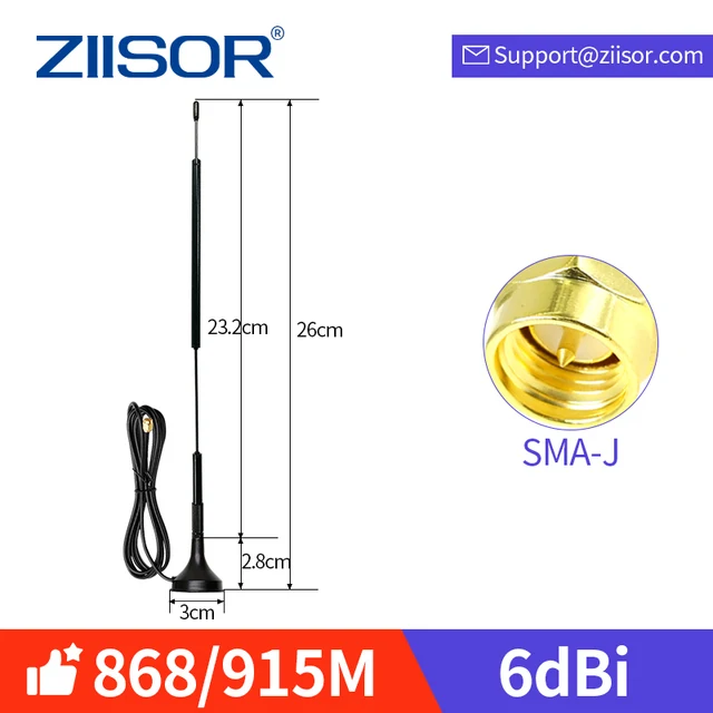 Antena Meshtastic Wifi 915 MHz Lora z magnesem, uniwersalna antena 868 MHz dalekiego zasięgu, antena RP SMA męska, antena 900MHz.