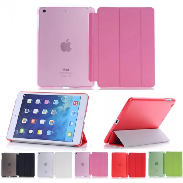 Slim Coque dla iPad Air 2 Air 1 iPad mini 4 5 mini 123 Flip Case, dla iPad 5 6th 9.7 2018 2017 Stand Transparent PVC Stand Cover