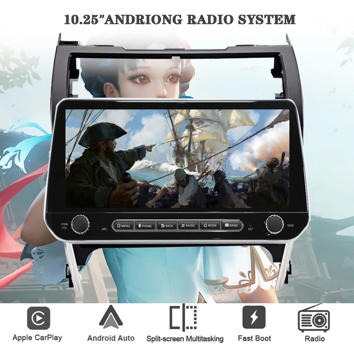 

10.25' IPS Android 13 8G+128G for Toyota Camry 40 2006+ Autoradio Multimedia GPS Monitor Cassette Stereo 4G Lte WIFI DSP DAB