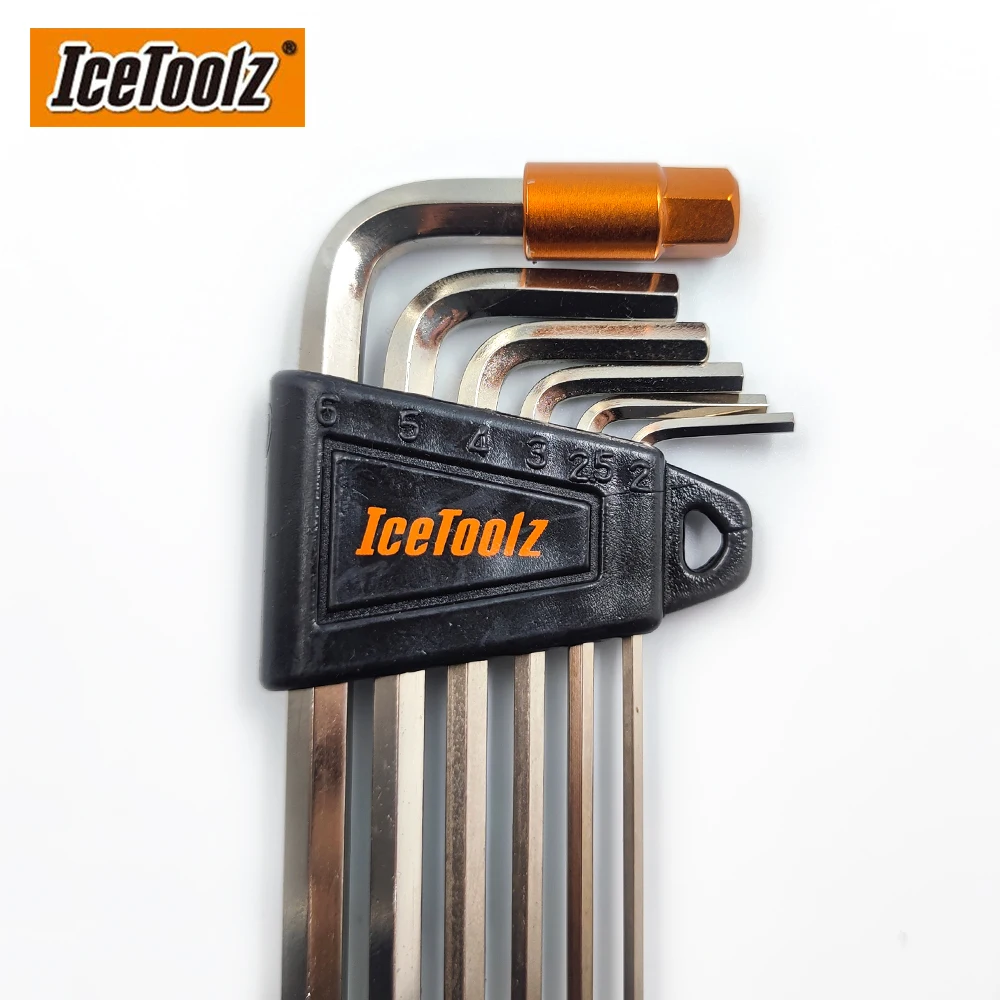 IceToolz Original 36Q1 Hex Key Wrench Set Cr-V Steel 2x2.5x3x4x5x6x8mm/4x5x6mm Ball-ended Bicycle Repair Tools Cycling Parts