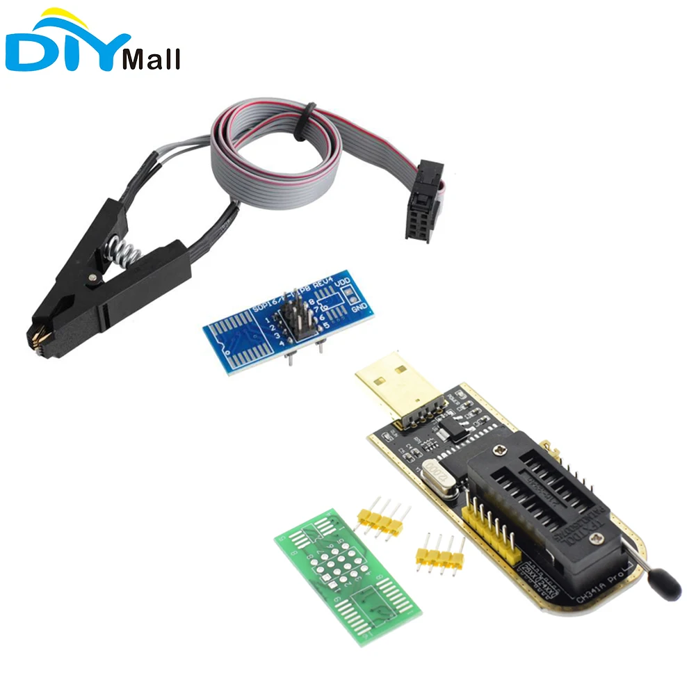 CH341A 24 25 Series EEPROM Flash BIOS USB Programmer Module+SOIC8 SOP8 Test Clip For EEPROM 93CXX/25CXX /24CXX