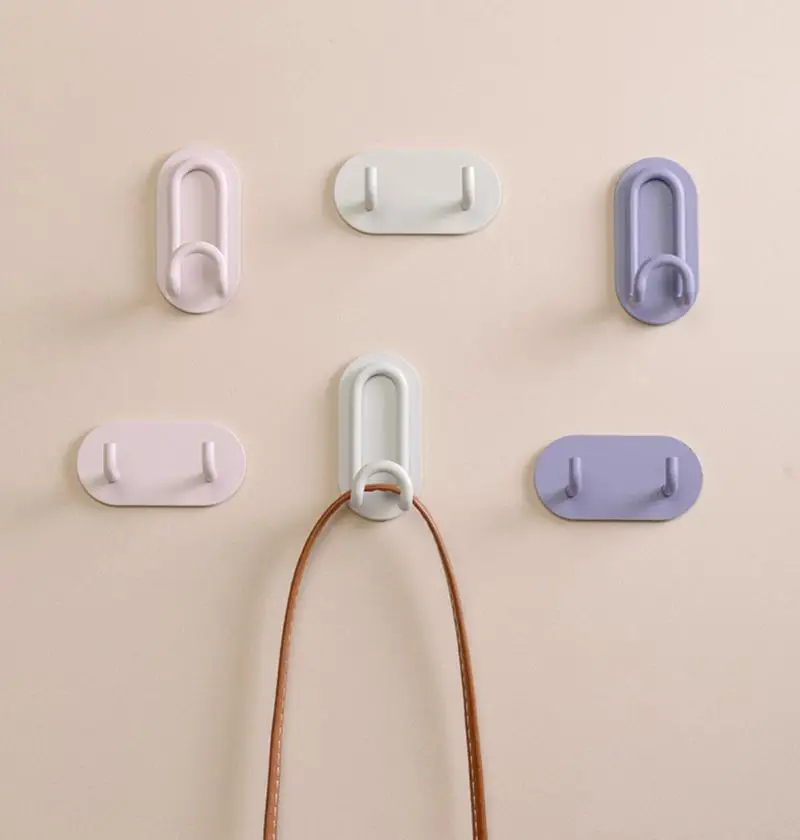 Punch-free Hook Self Adhesive Hook Wall Mount Strong Hooks Hanging Key Holder Suction Cup Bathroom Kitchen Storage Holder