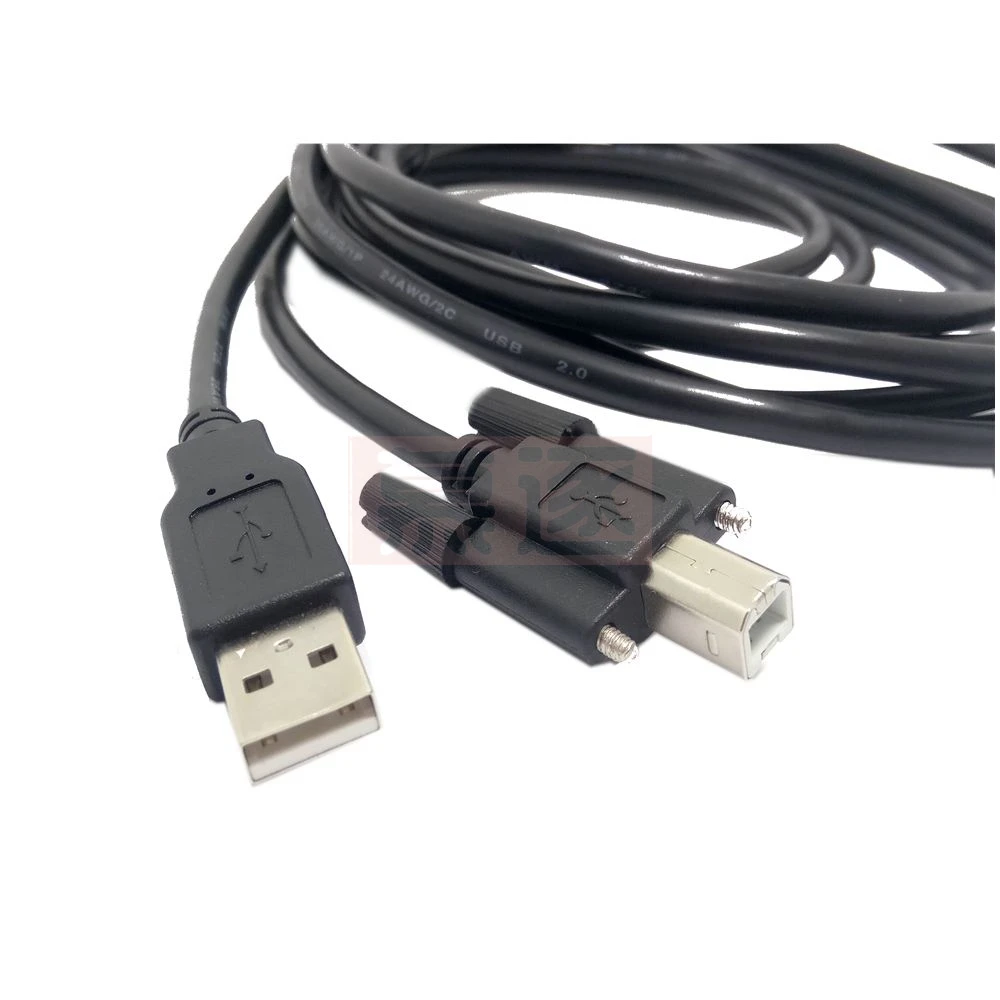 1 mt 3 mt 5 mt USB 2,0 A Stecker auf B Männliche datum Kabel mit Schraube löcher Anschluss Für drucker festplatte box Scanner ind