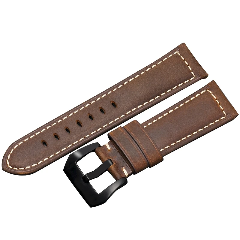 Genuine Leather Watch Band for Panerai Luminor Radiomir 18mm 20mm 22mm 24mm Stainless Steel Buckle Watchband High Quality Strap