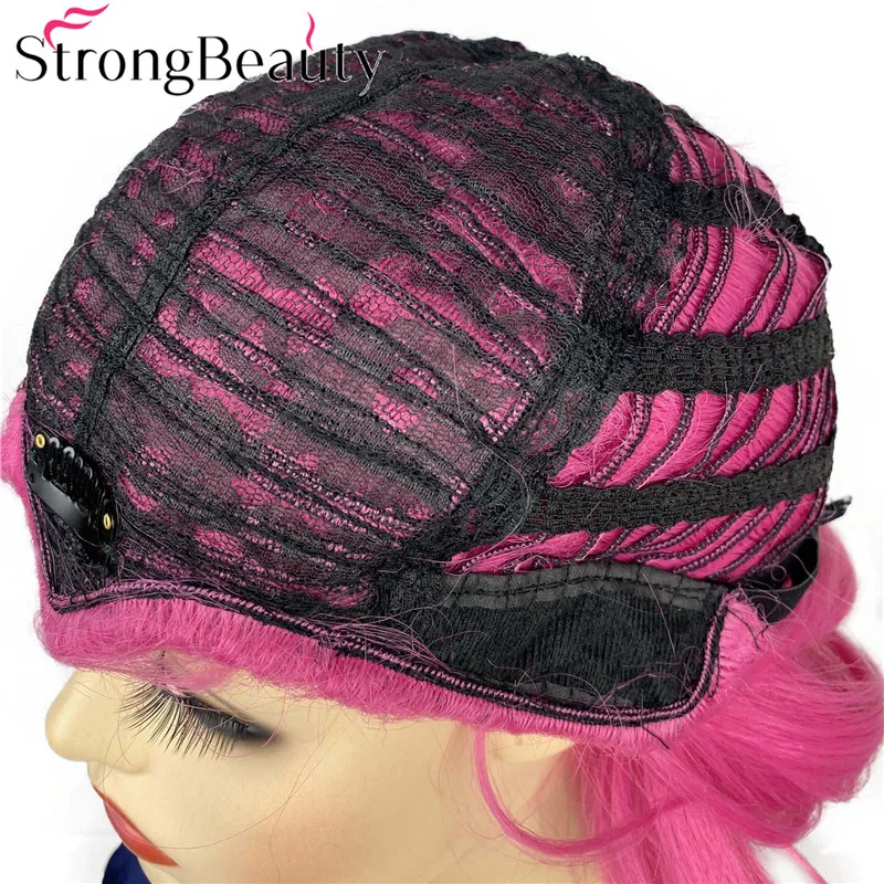 سترونج بيوتي طويل العقرب جديلة الجمال وأشار الوردي شعر مستعار تأثيري حفلة بيروكات صناعية مقاومة للحرارة شعر الهالوين