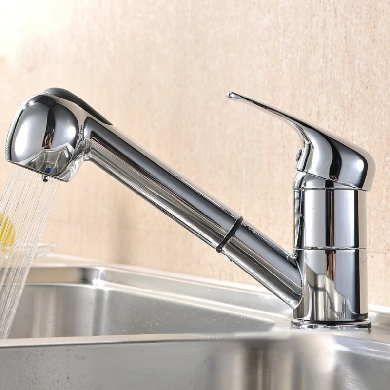 

Rotatable Pull-out Hot and Cold Mixing Kitchen Sink Faucet Creative Tobacco Pipe Spray Kitchen Sink Faucet Kitchen Faucet