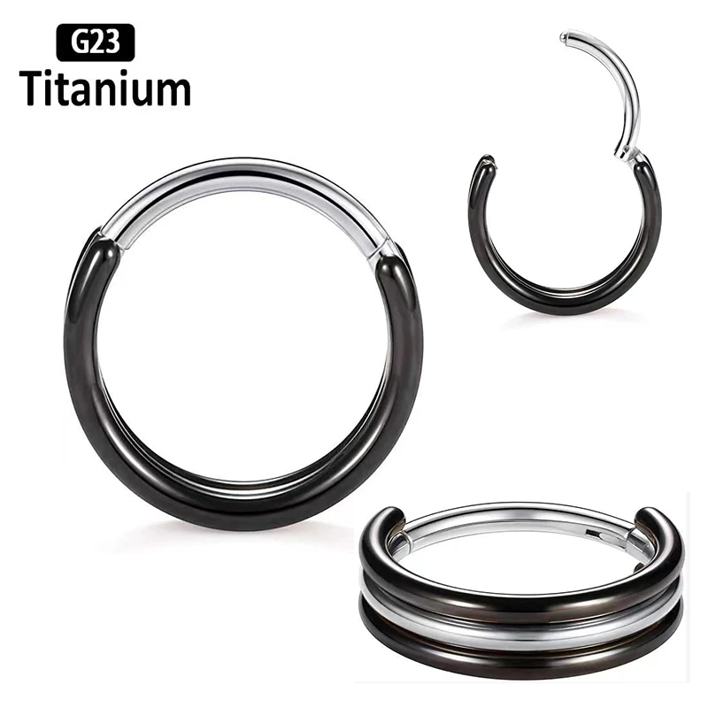 1PC Nose Piercing whole F136 Titanium Piercing Nose Septum Clicker 16G Piercing Earrings Nose rings Helix Piercing Body Jewelry