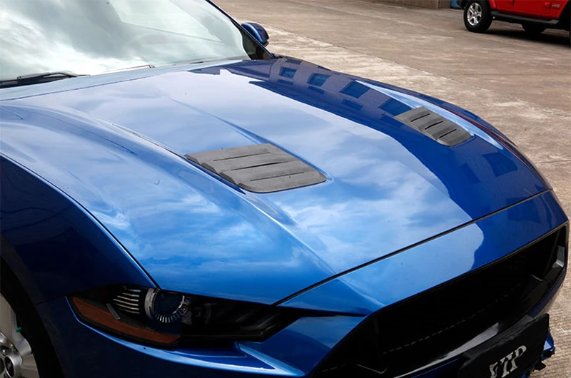 For Ford Mustang 2018-2022 Front Bonnet Engine Intake Air Vents Louvers Fog Light Winglet Protector Guard Cover Car Accessories