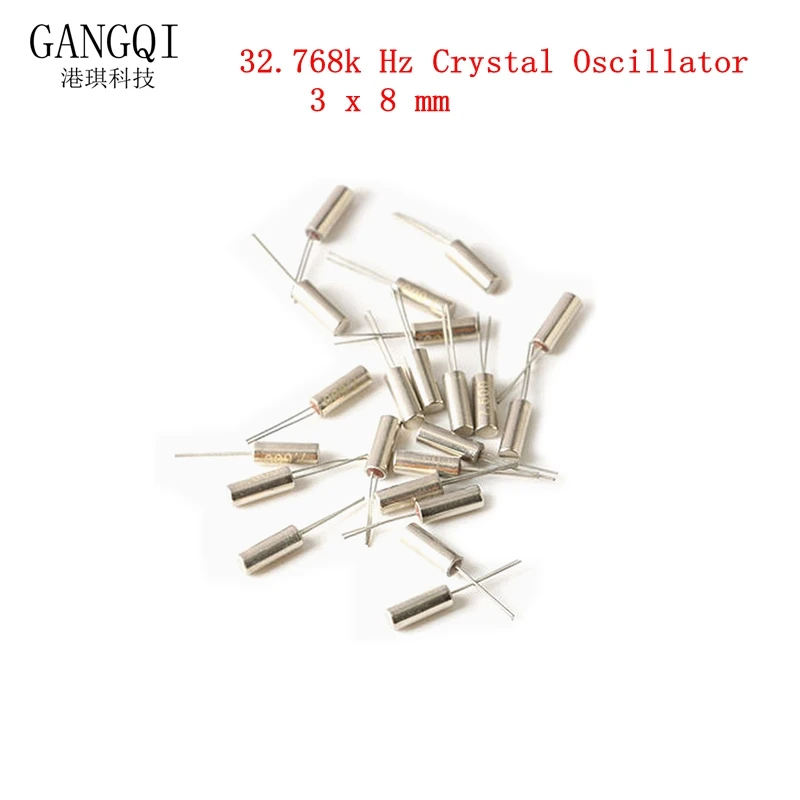 10PCS/Lot 32.768 kHz 32.768k Hz Crystal Oscillator 3 x 8 mm Cylinder 3*8mm
