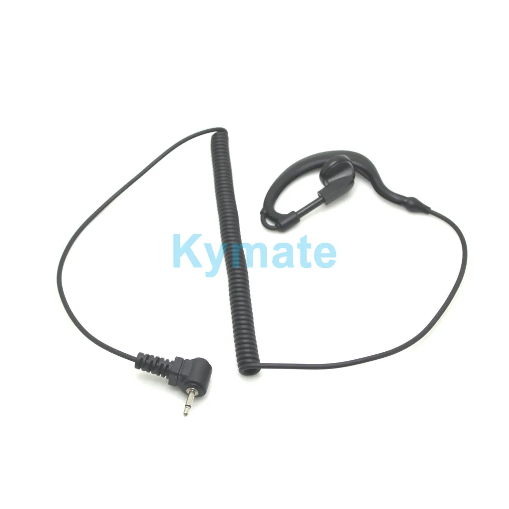 Black 3.5mm G-Hook Interphone Earpiece Earphone Walkie Talkie Single Ear Headphone 1 Pin Only For Listening for Two Way radio