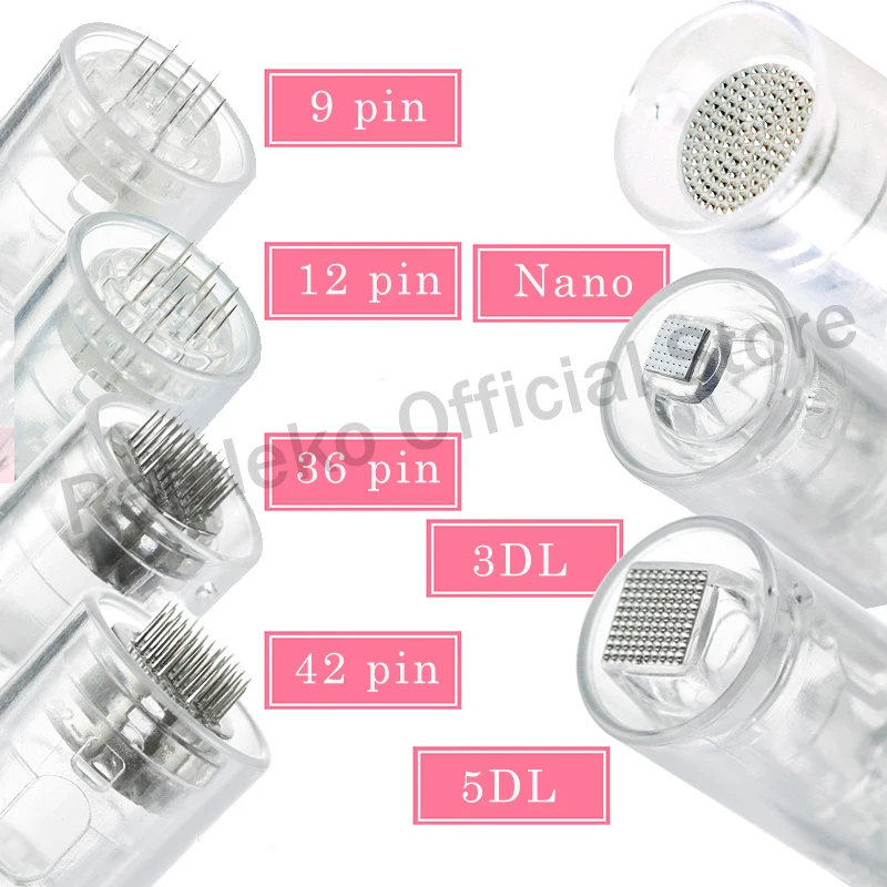 5pcs Needle Cartridge for Ultima A6 Dr.imp Pen Nano/9 Pin/12 Pin/36 Pin/42 Pin Micro Needle Replacement Dermapen Bayonet Screw