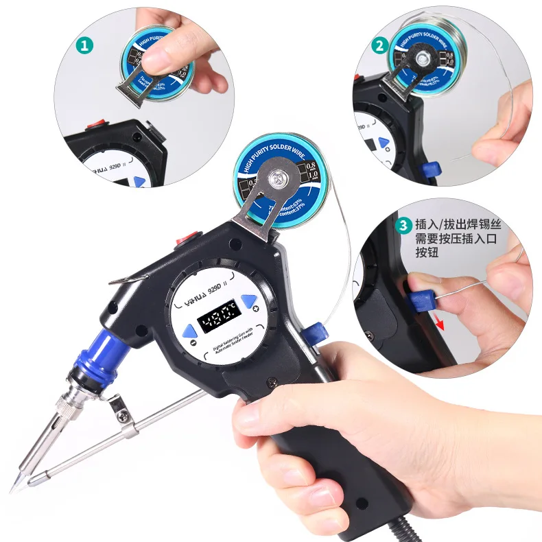Imagem -04 - Wep 929d-ii Estação de Ferro de Solda Portátil Tin Gun One-handed Soldagem Ferramenta de Reparo Envio Automático