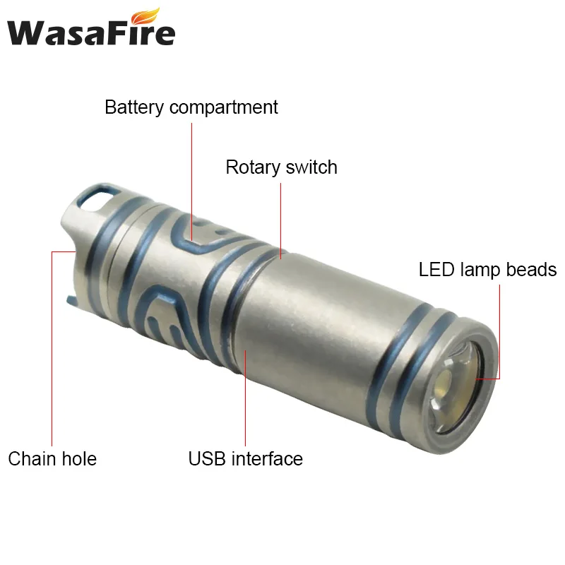 2020 New Mini Led Torch Rechargeable Keychain Flashlight Waterproof Portable Small Lanterna For Camping Built-in 10180 Battery