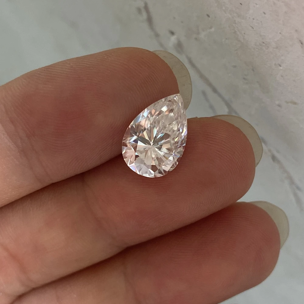 

Mosangnai D VVS1 10x15mm Drop Pear Cut Loose Moissanite 7 Carat Diamond Gmestone For Ring