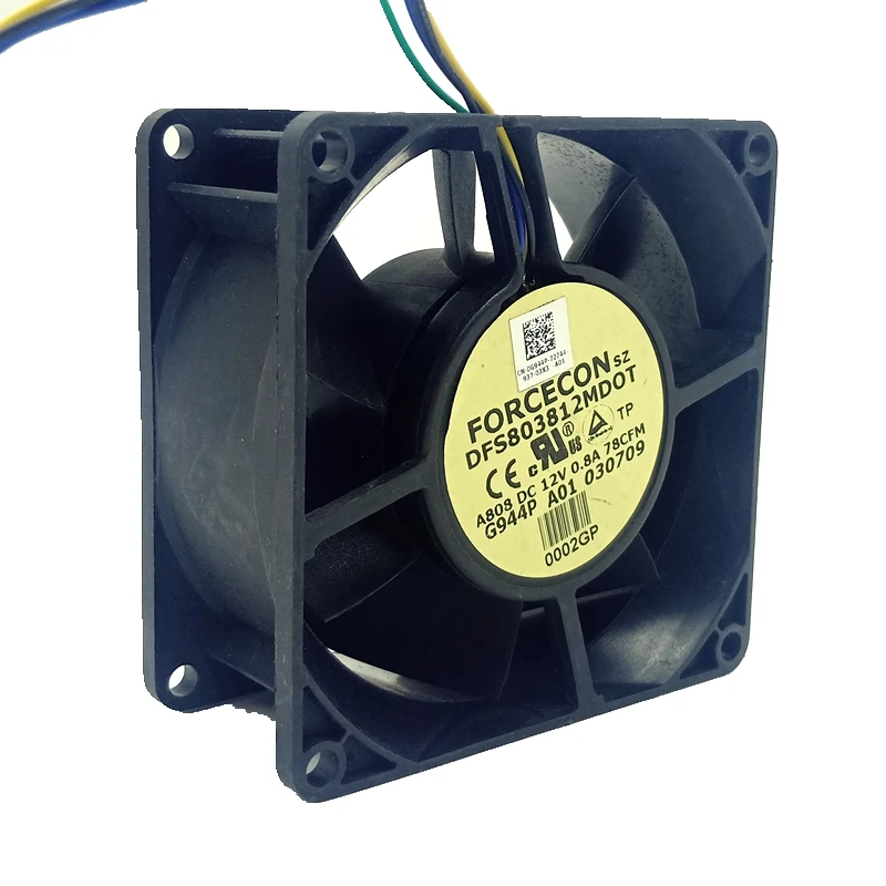 

DFS803812MDOT 8038 12V 0.8A 78CFM 4-Wire Chassis Device Cooling Fan 8cm 80X38mm