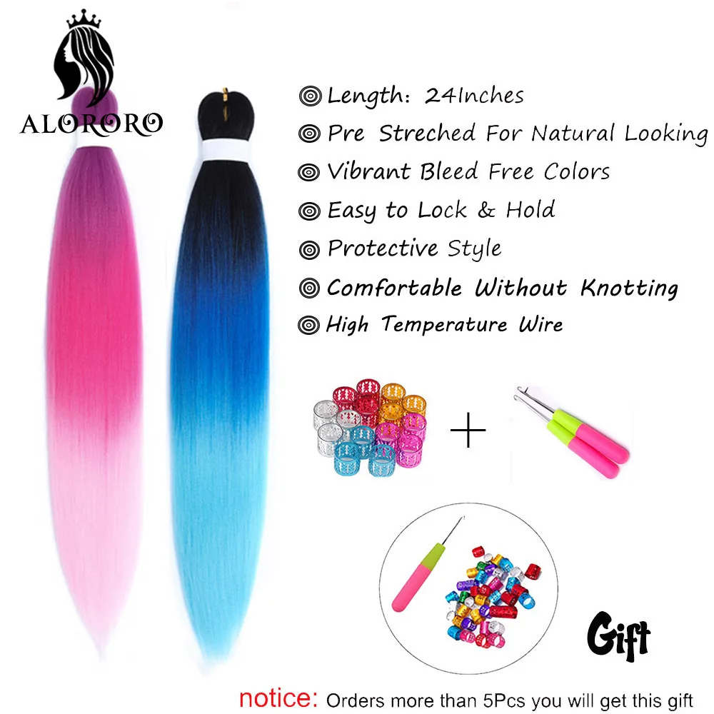 Alororo 35สีผสมPreยืดผมสังเคราะห์สำหรับBraids 24นิ้วอาชีพจัมโบ้