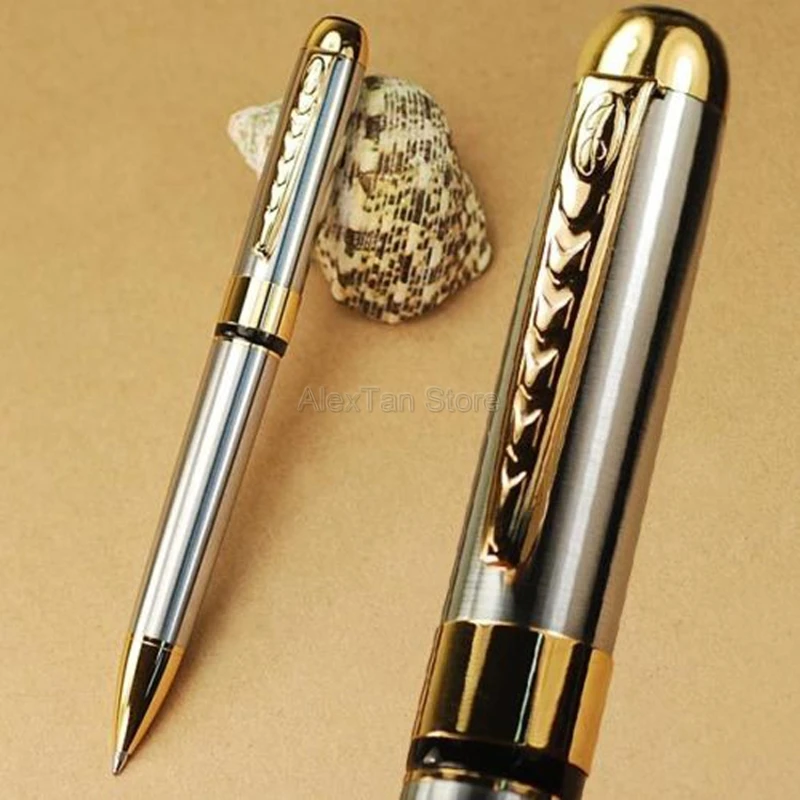 

Jinhao 250, классическая металлическая серебряная и золотая отделка, разноцветная шариковая ручка для письма, офиса, дома и школы