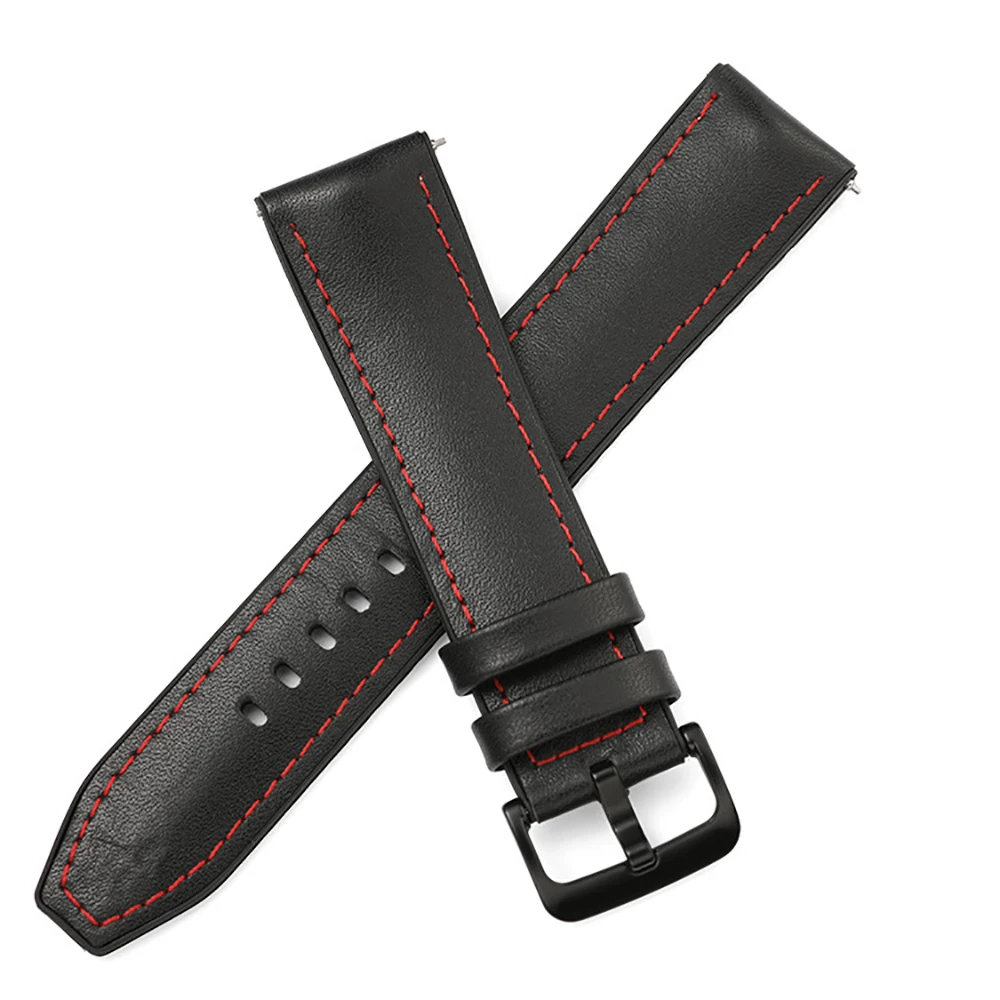 Sport Genuine Leather + Silicone Watchbands Belt 20mm 22mm Women Men Fashion Brown Watch Band Strap Watch Accessories