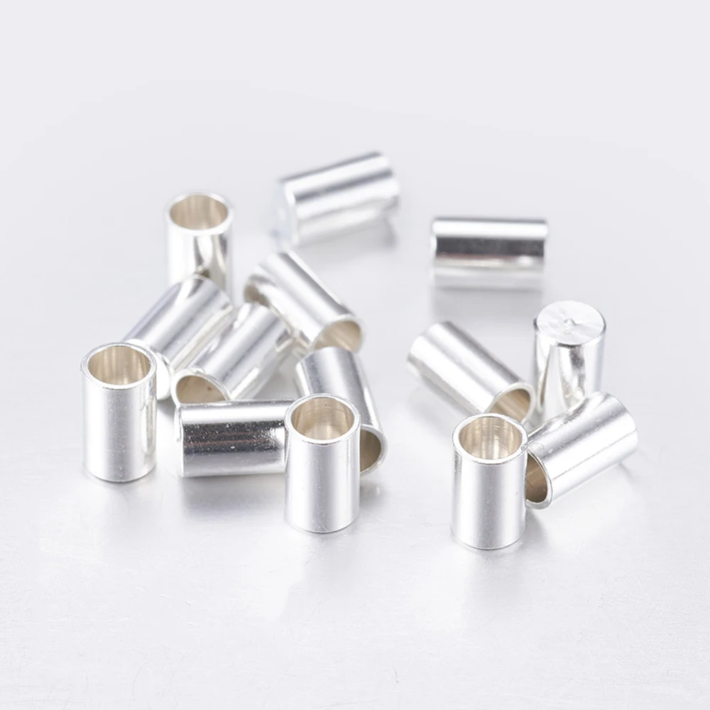 100pcs Brass Column Cord Ends Caps for jewelry making DIY Bracelet Necklace End Connector Accessories 5x3mm