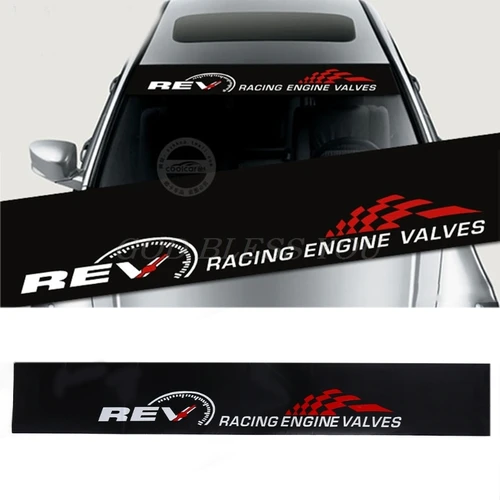 Imagen 2 del producto Calcomanía para parabrisas delantero y trasero, pegatina para ventana de estilo de coche, negro, 130cm x 21cm, envío directo