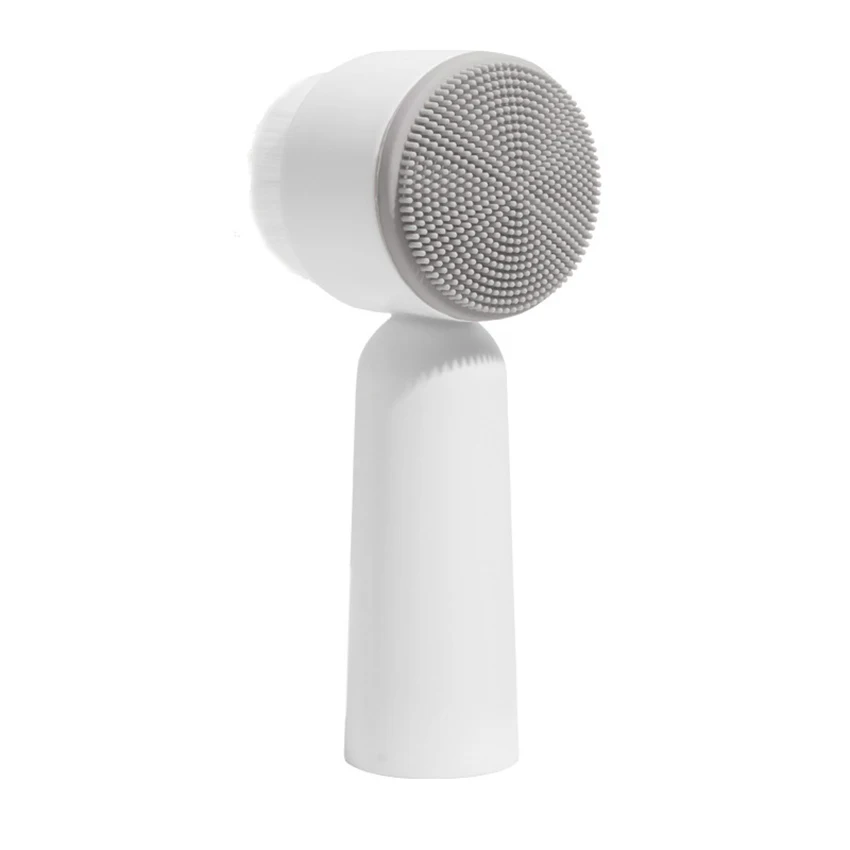 Portátil dupla face limpador facial escova de silicone macio cabelo rosto massagem escova de lavagem removedor cravo cuidados com a pele ferramenta