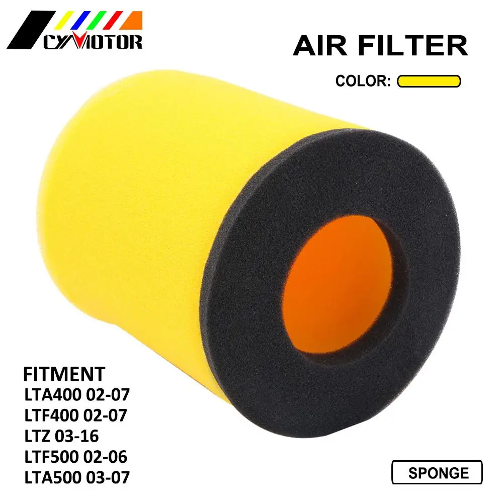 Motorcycle Yellow Double Layer Foam Air Filter For Suzuki LTA400 LTF400 LTZ LTF500 LTA500 2002-2012 2013 2014 2015 2016