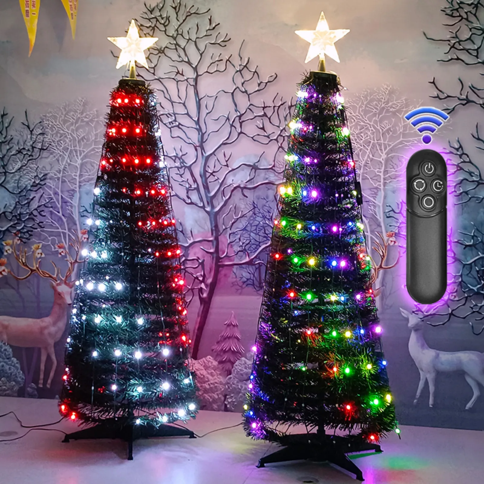 1.4 M Christmas Tree with Remote Control Christmas Tree Xmas Ornaments New Year Decor Kids Gift Figurines Xmas Navidad Crafts