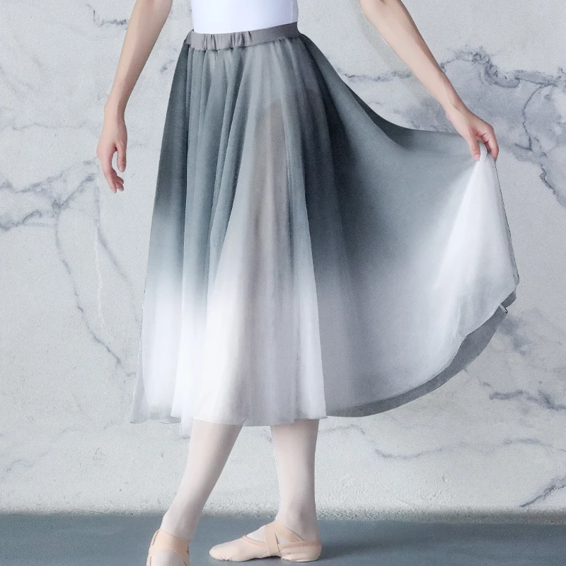 New Arrivals Ballet Skirt Women Adults Lyrical Skirt Ballet Long Chiffon Faldas Wrap Skirts Ballet Dance Costumes