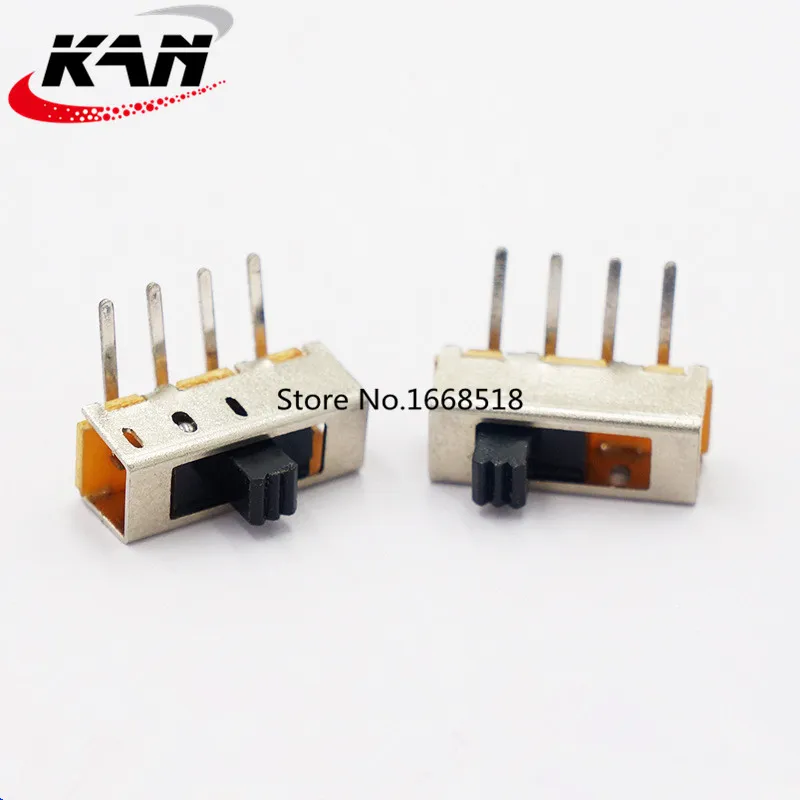 50PCS SS-13F16 1P3T Single pole three throw 3 Position slide switch DIP 4 pin verticle type bend pin