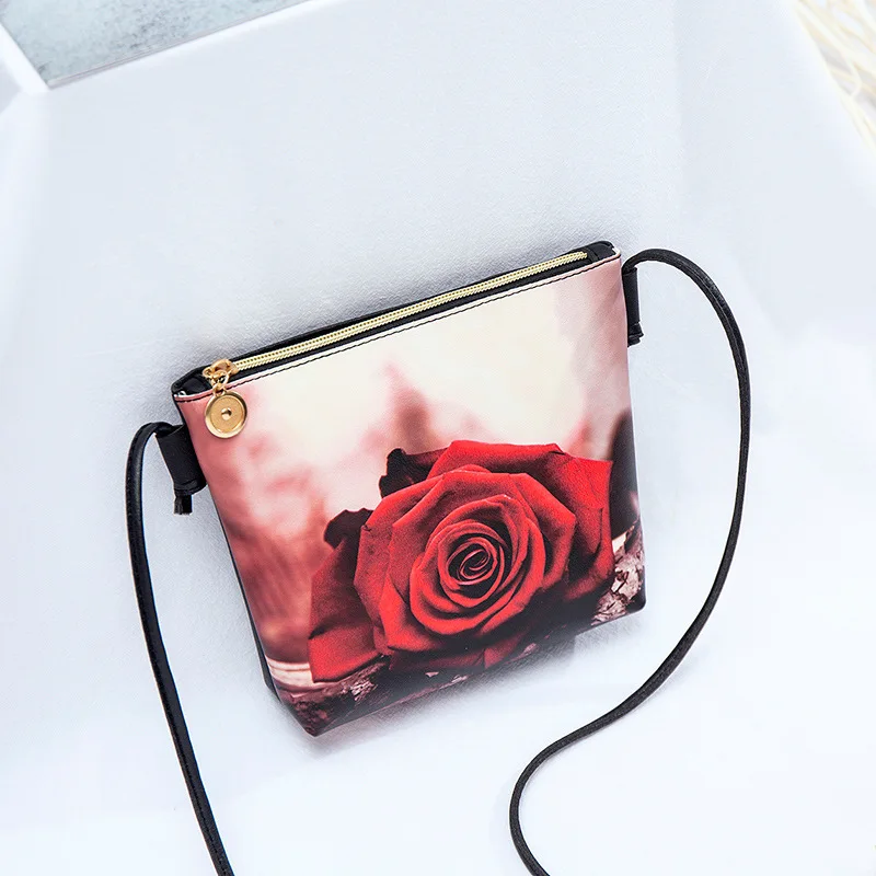 Fashion Shoulder Messenger Small Bag Trend Personality Printed Small Square Bag PU Ladies Bag