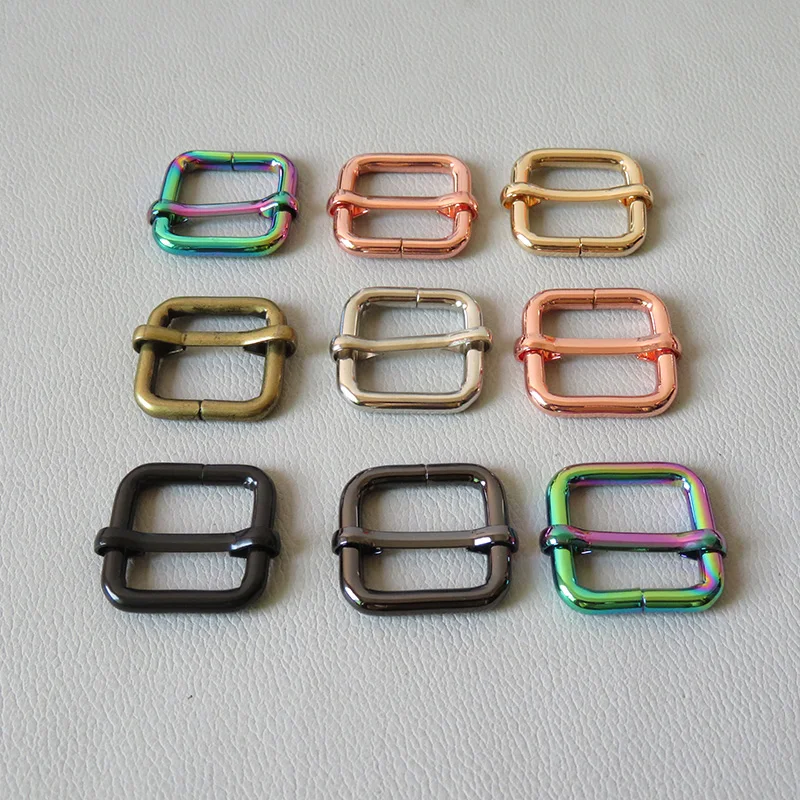 50Pcs/Lot 20mm Metal Buckle Adjuster Bag Strap Belt Loop Hardware Tri Glides Dog Collar Backpack Clasp Handmade Sewing Accessory