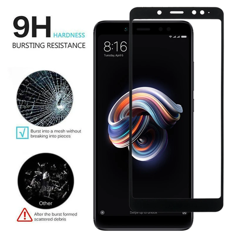 2Pcs Full Cover Tempered Glass For Xiaomi Redmi Note 5 Screen Protector For Redmi Note 5 Pro 9H Protective Film On Redmi 5 Plus