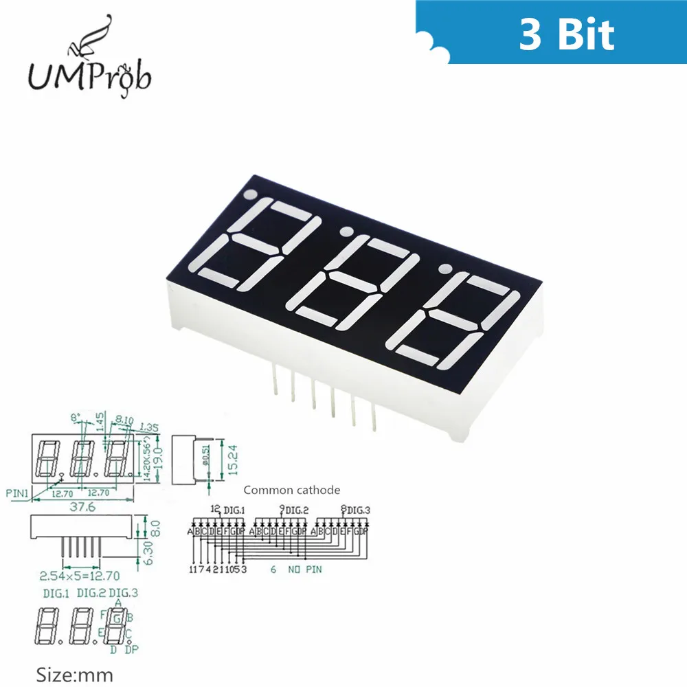 0.56 polegadas 7 segmento 1bit/2bit/3bit/4bit tubo digital vermelho cátodo comum led display de dígitos 8x8 led treliça brilhante matriz de pontos