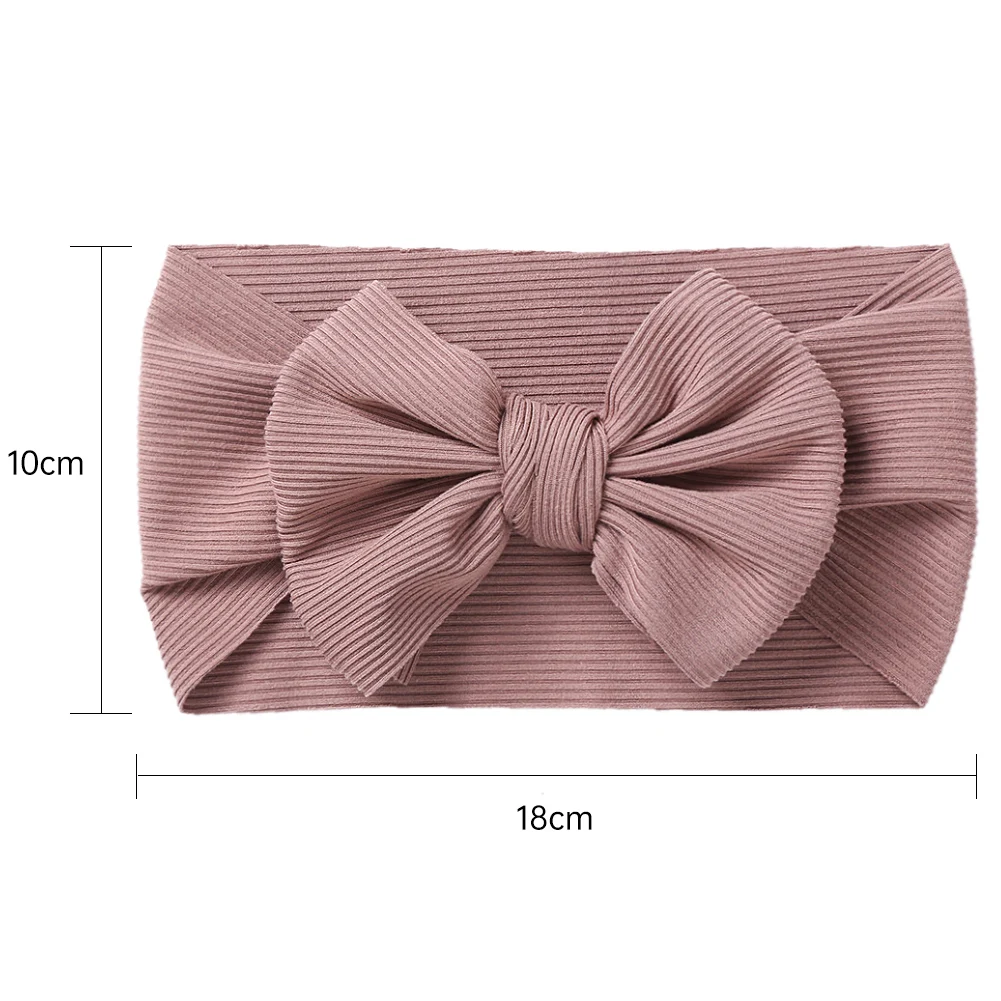 Solid Soft Ribbed Baby Girl Headband Bow Top knot Spandex Hair Bands Sweet Turban Headwraps Infant Toddler Elastic Head Bands