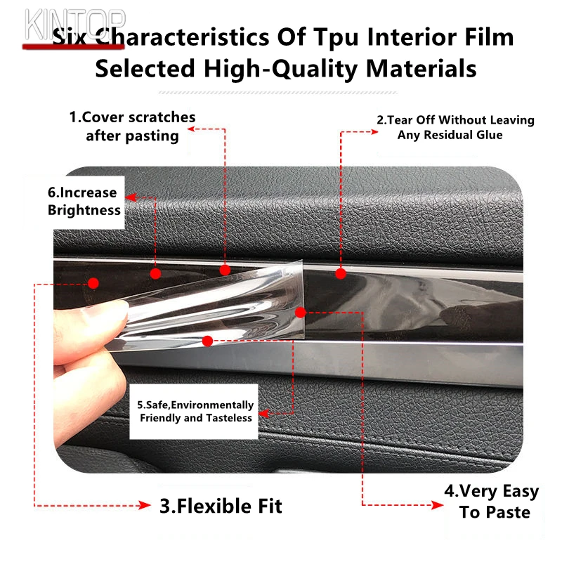 For Mercedes-Benz Classe V 2021 W447 Car Interior Center Console Transparent TPU Protective Film Anti-scratch Repair Film