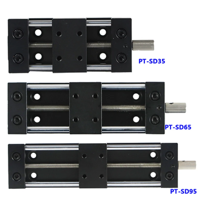 Stroke 10 / 35 / 65 / 95mm manual translation table x single axis displacement table / one-dimensional displacement table slide