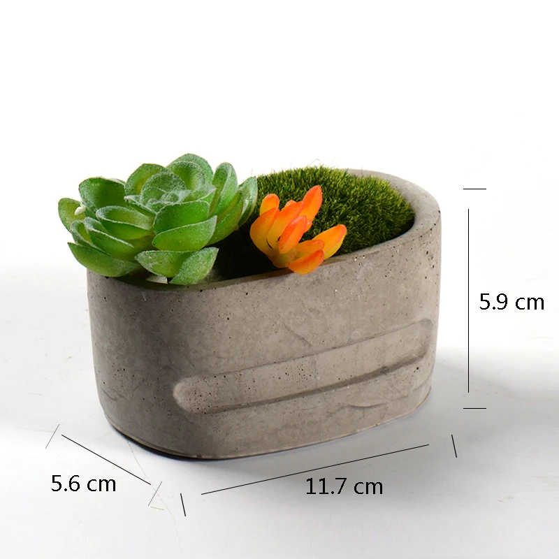 Silicone Mold Cement Succulent Planters Concrete Mould Terrace and Garden Decoration Tool